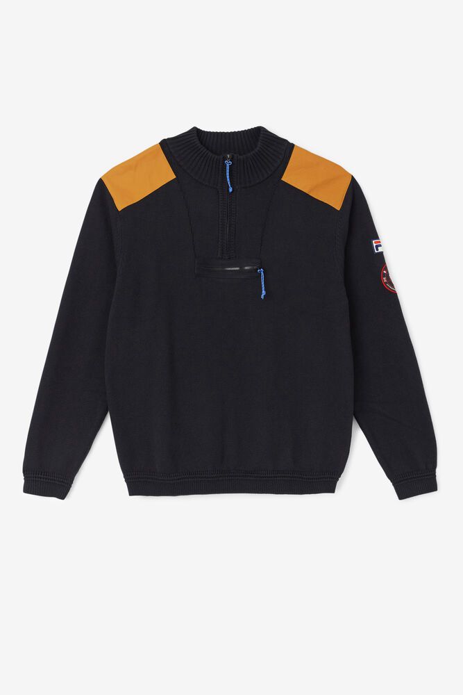 Fila Sweatshirt Herre Sort Merkle 1/4 Zip Trøjer SDM-437281